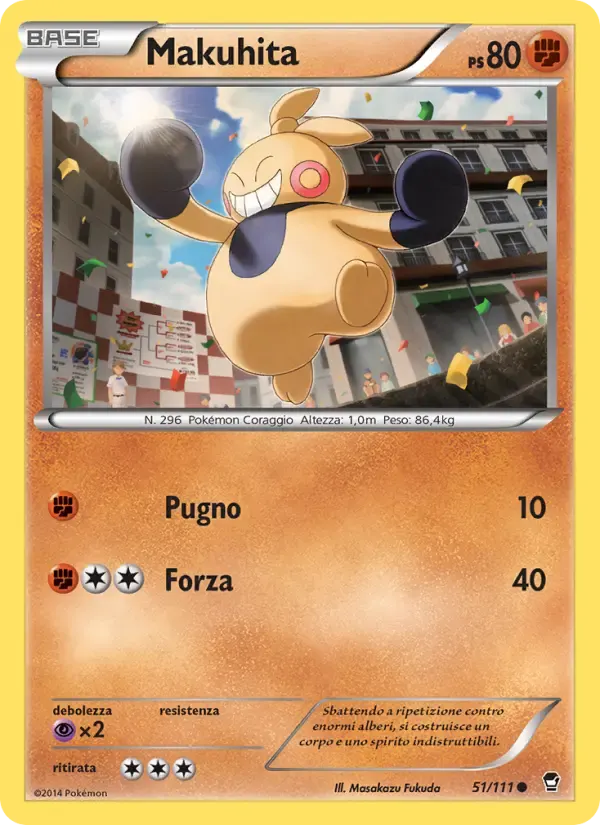 Makuhita — Colpi Furiosi 51 Italian Pokémon card