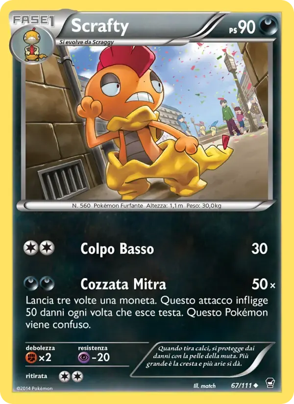 Scrafty — Colpi Furiosi 67 Italian Pokémon card