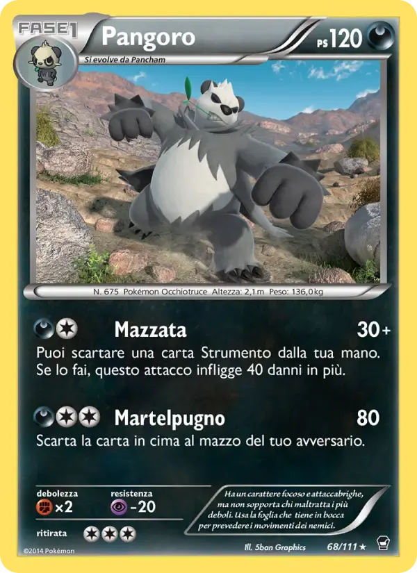 Pangoro — Colpi Furiosi 68 Italian Pokémon card