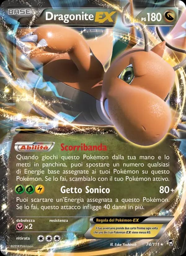 Dragonite EX — Colpi Furiosi 74 Italian Pokémon card
