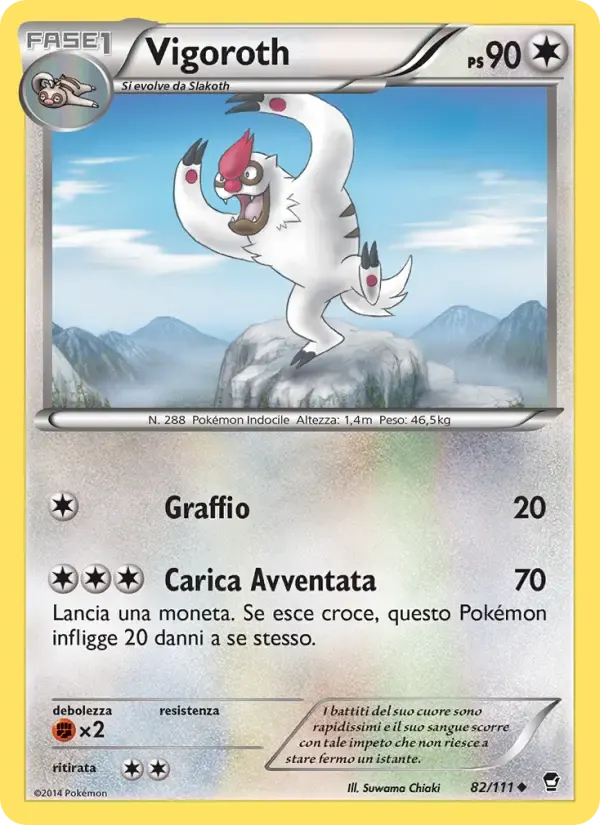 Vigoroth — Colpi Furiosi 82 Italian Pokémon card