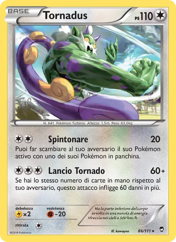 Tornadus — Colpi Furiosi 86 Italian Pokémon card