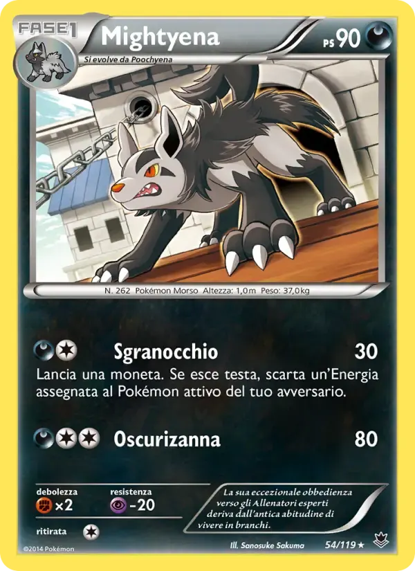 Mightyena — Forze Spettrali 54 Italian Pokémon card