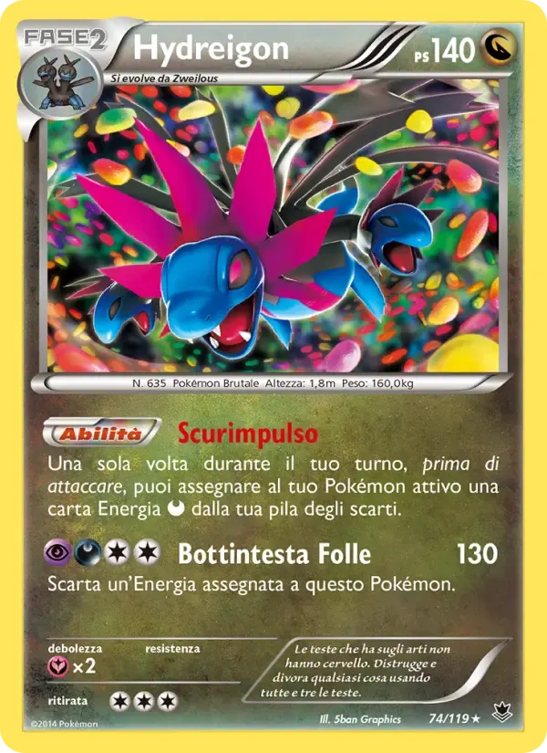 Hydreigon — Forze Spettrali 74 Italian Pokémon card