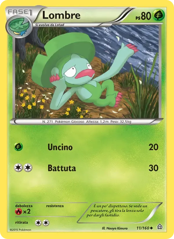 Lombre — Scontro Primordiale 11 Italian Pokémon card