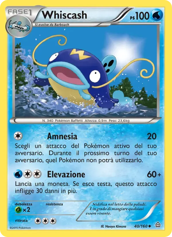 Whiscash — Scontro Primordiale 40 Italian Pokémon card