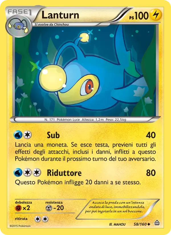 Lanturn — Scontro Primordiale 58 Italian Pokémon card
