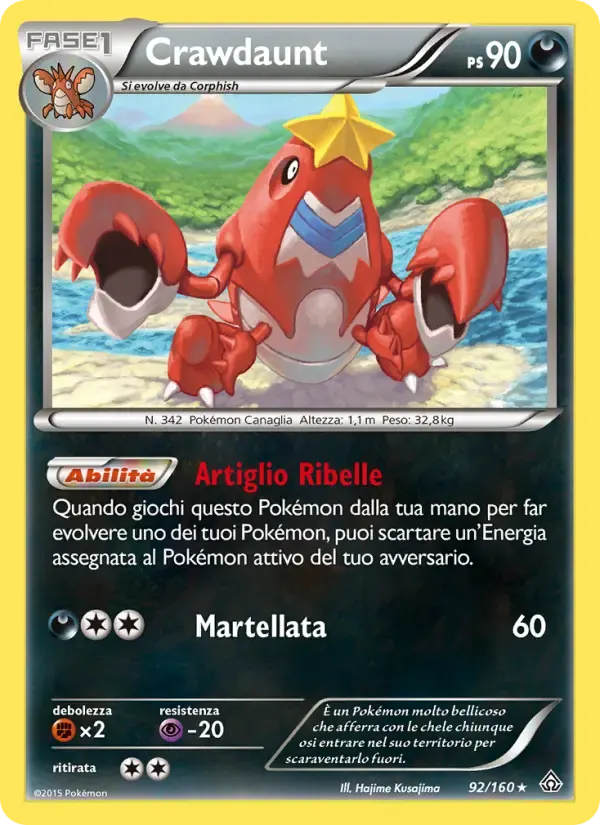 Crawdaunt — Scontro Primordiale 92 Italian Pokémon card