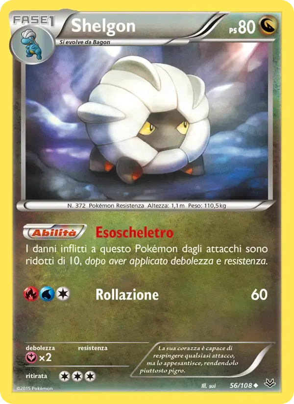 Shelgon — Furie Volanti 56 Italian Pokémon card