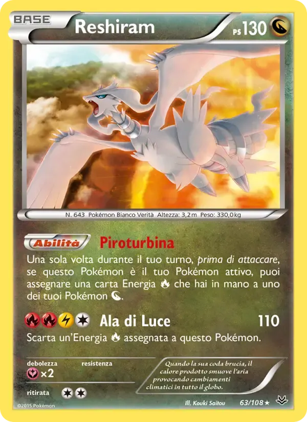 Reshiram — Furie Volanti 63 Italian Pokémon card