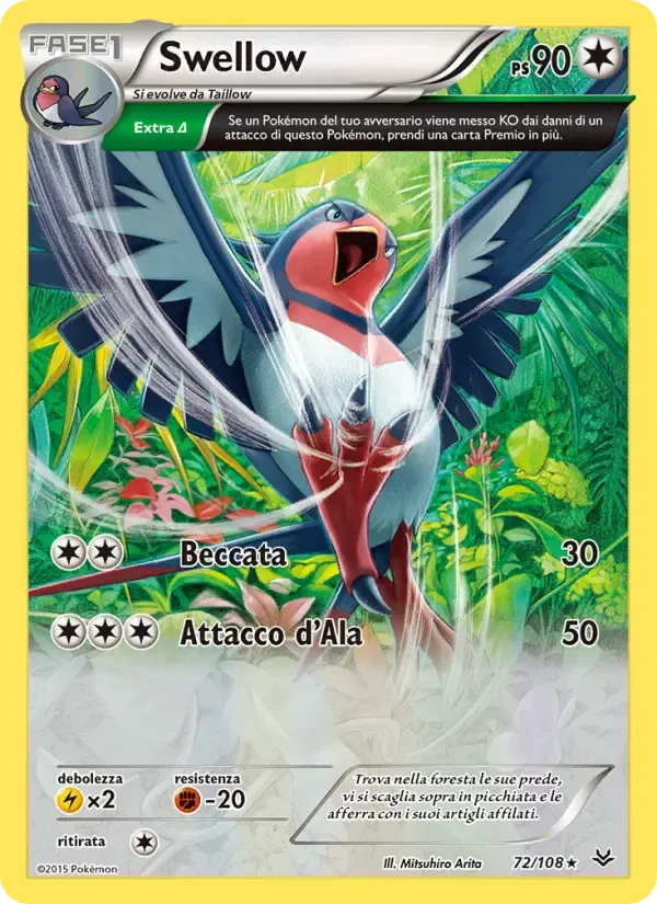 Swellow — Furie Volanti 72 Italian Pokémon card