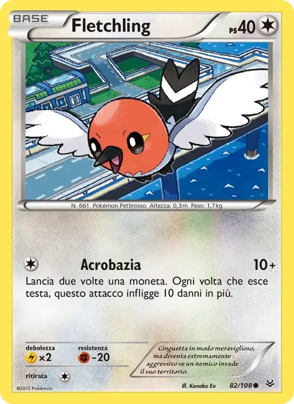 Fletchling — Furie Volanti 82 Italian Pokémon card
