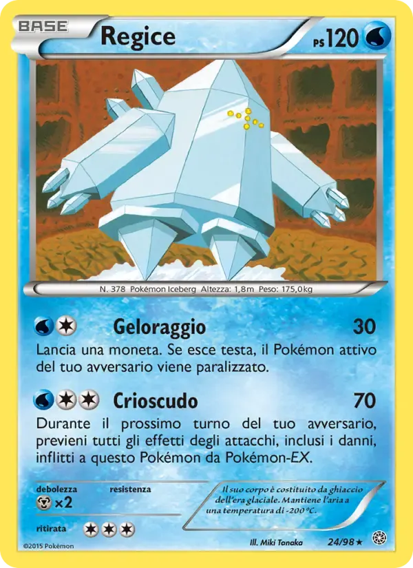 Regice — Antiche Origini 24 Italian Pokémon card