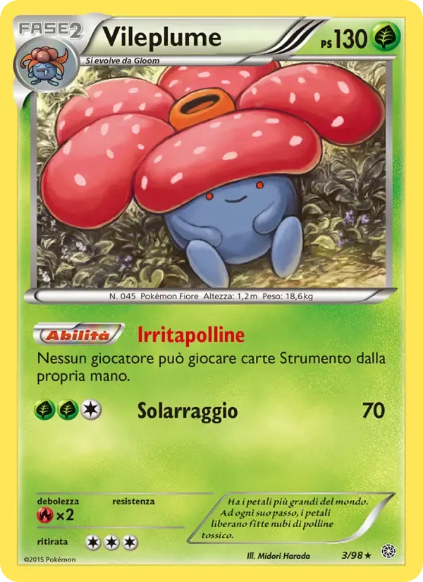 Vileplume — Antiche Origini 3 Italian Pokémon card