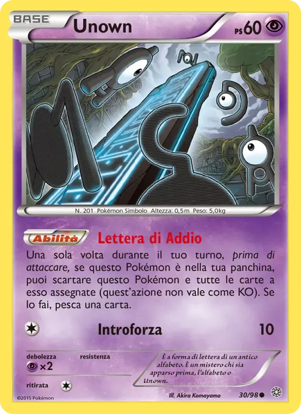 Unown — Antiche Origini 30 Italian Pokémon card