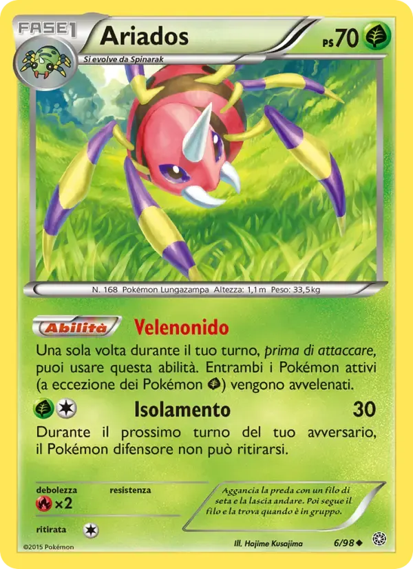 Ariados — Antiche Origini 6 Italian Pokémon card