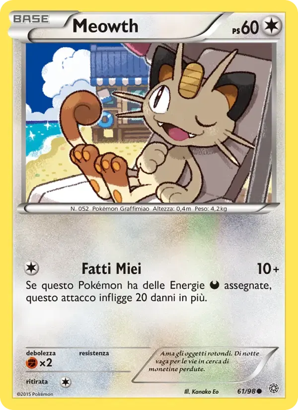 Meowth — Antiche Origini 61 Italian Pokémon card