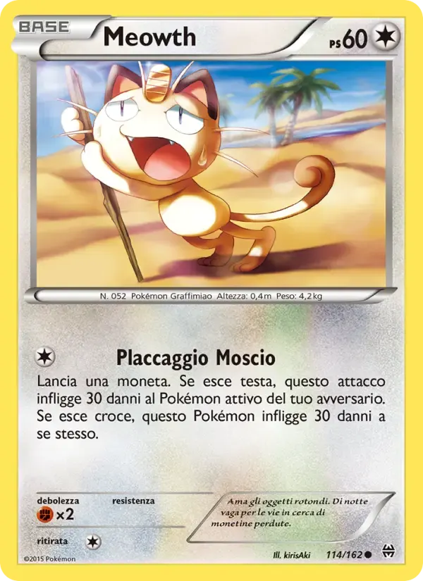 Meowth — Turbo Blitz 114 Italian Pokémon card