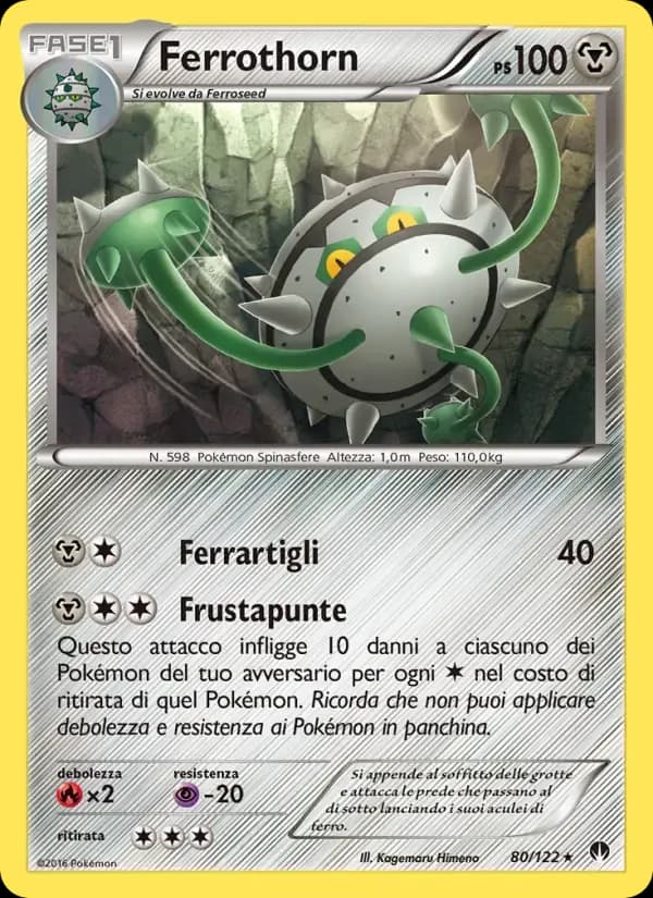 Ferrothorn — Turbo Crash 80 Italian Pokémon card