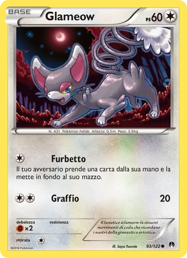 Glameow — Turbo Crash 93 Italian Pokémon card