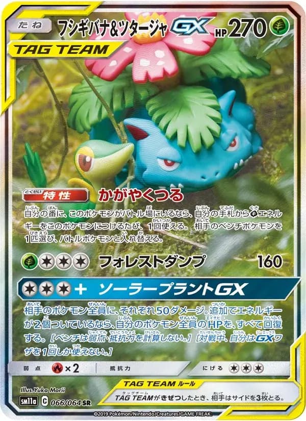 フシギバナ&ツタージャGX — SM11A 066 Japanese Pokémon card