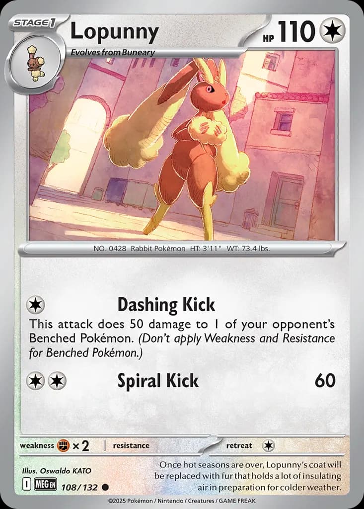 Lopunny — Mega Evolution 108 Pokémon card