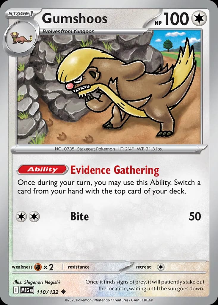 Gumshoos — Mega Evolution 110 Pokémon card