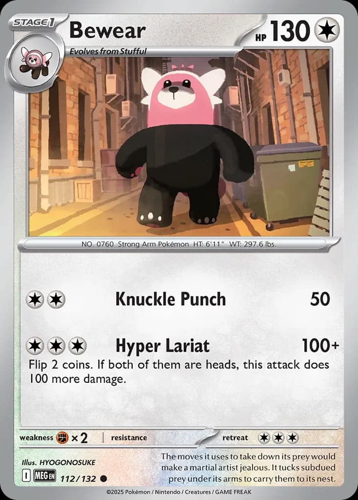 Bewear — Mega Evolution 112 Pokémon card