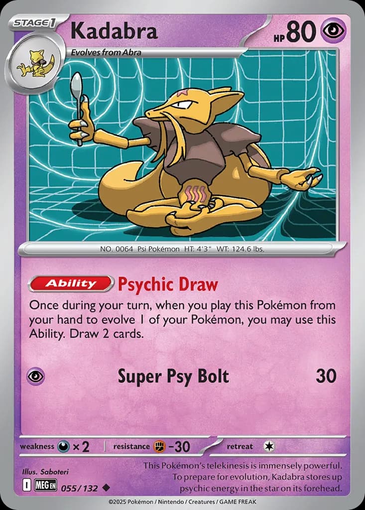 Kadabra — Mega Evolution 55 Pokémon card
