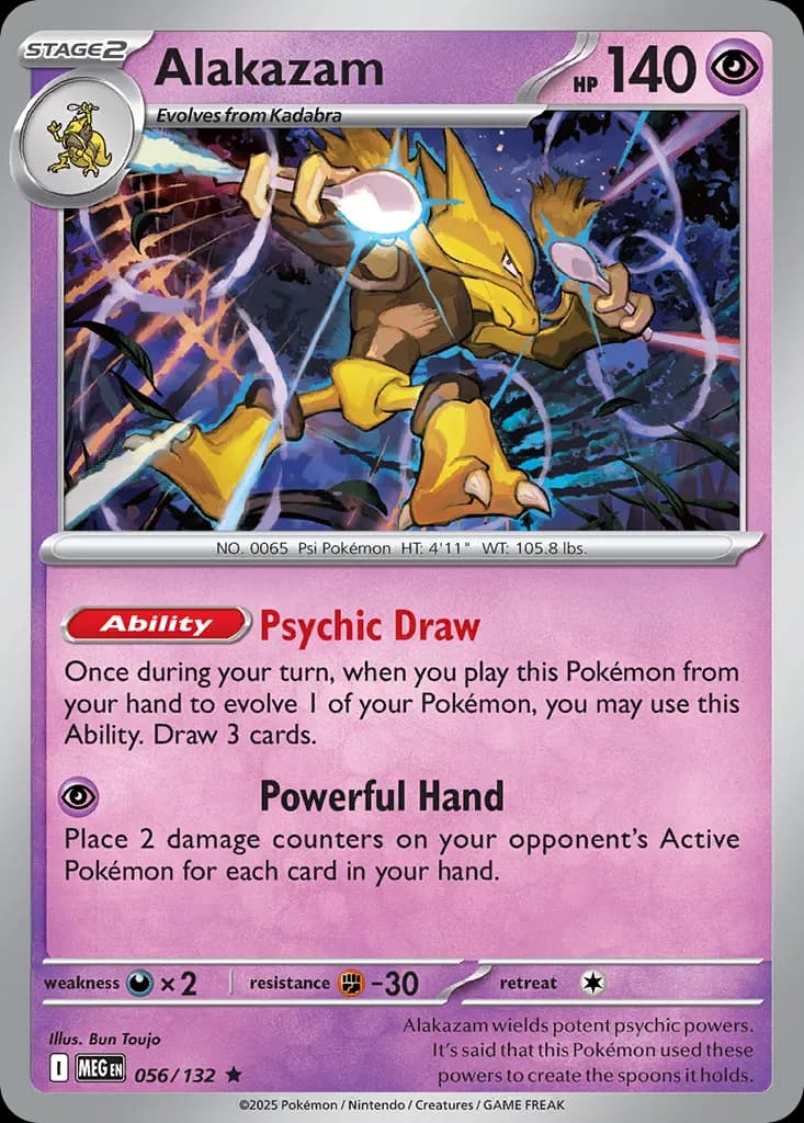 Alakazam — Mega Evolution 56 Pokémon card