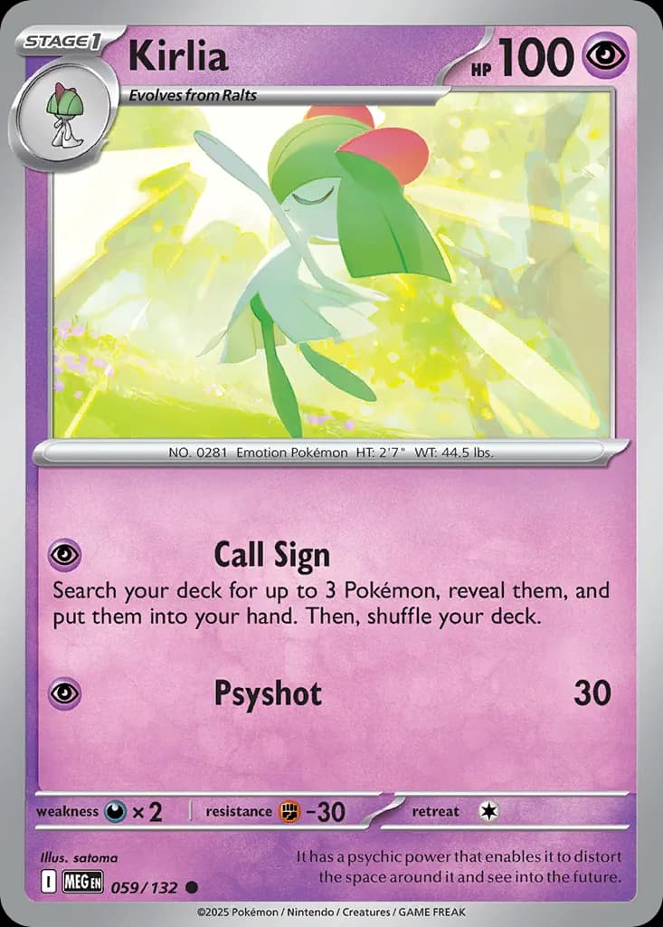 Kirlia — Mega Evolution 59 Pokémon card