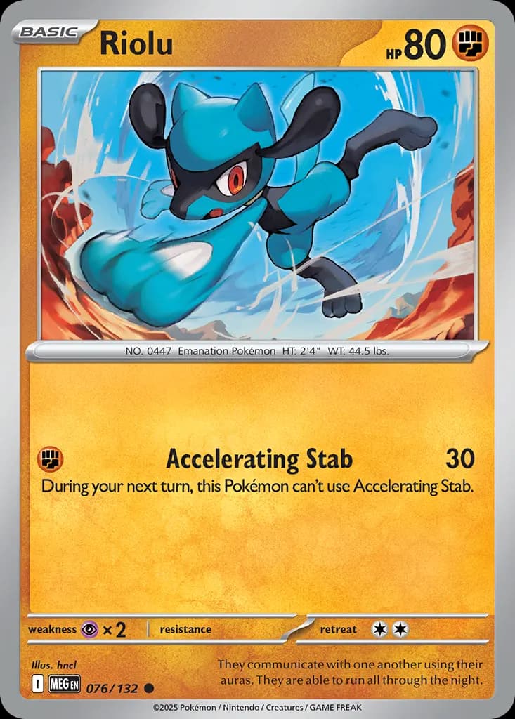 Riolu — Mega Evolution 76 Pokémon card