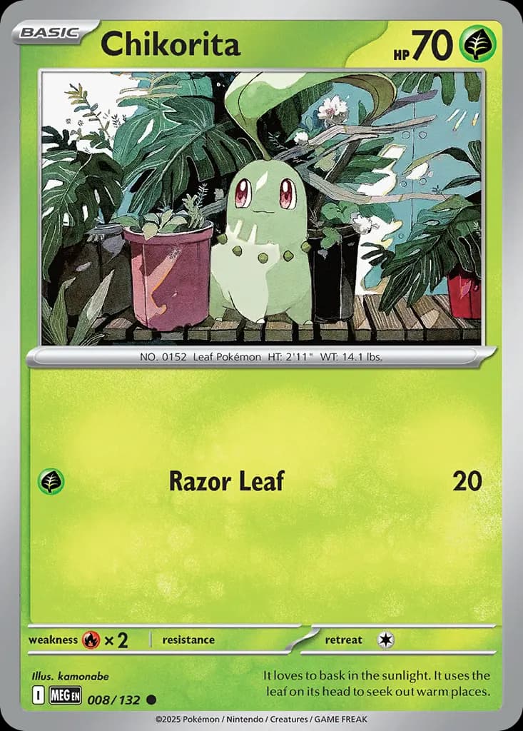 Chikorita — Mega Evolution 8 Pokémon card