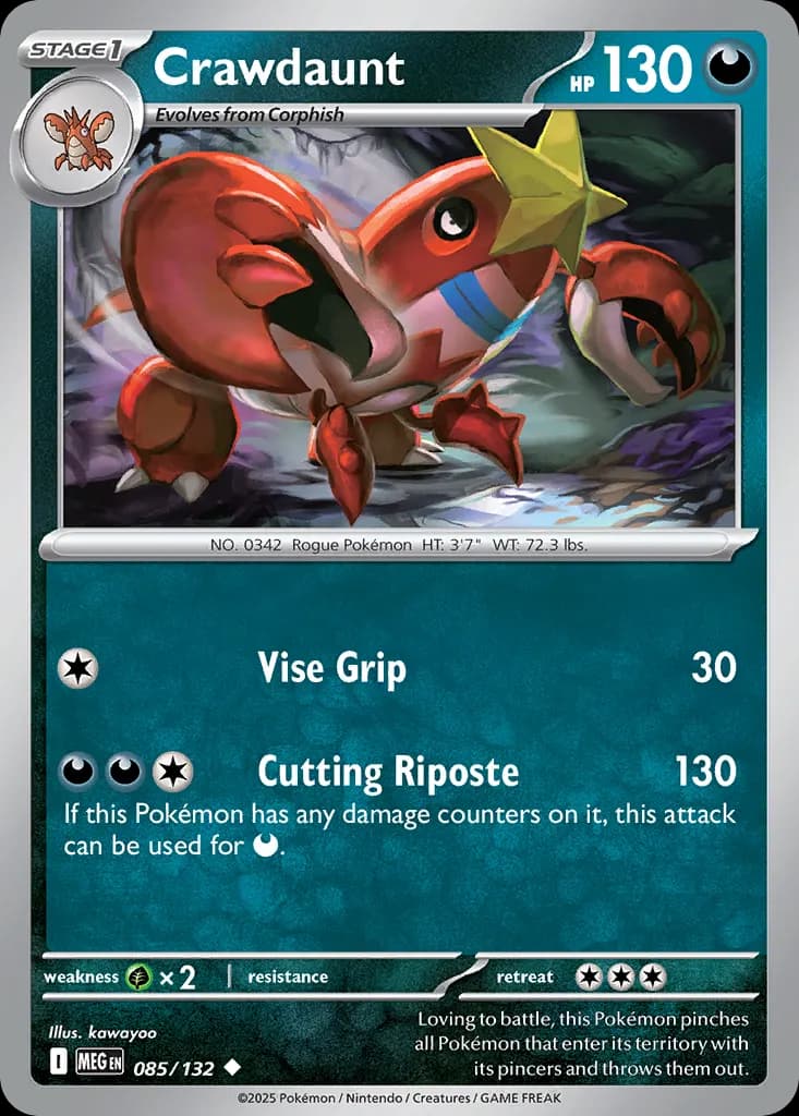 Crawdaunt — Mega Evolution 85 Pokémon card