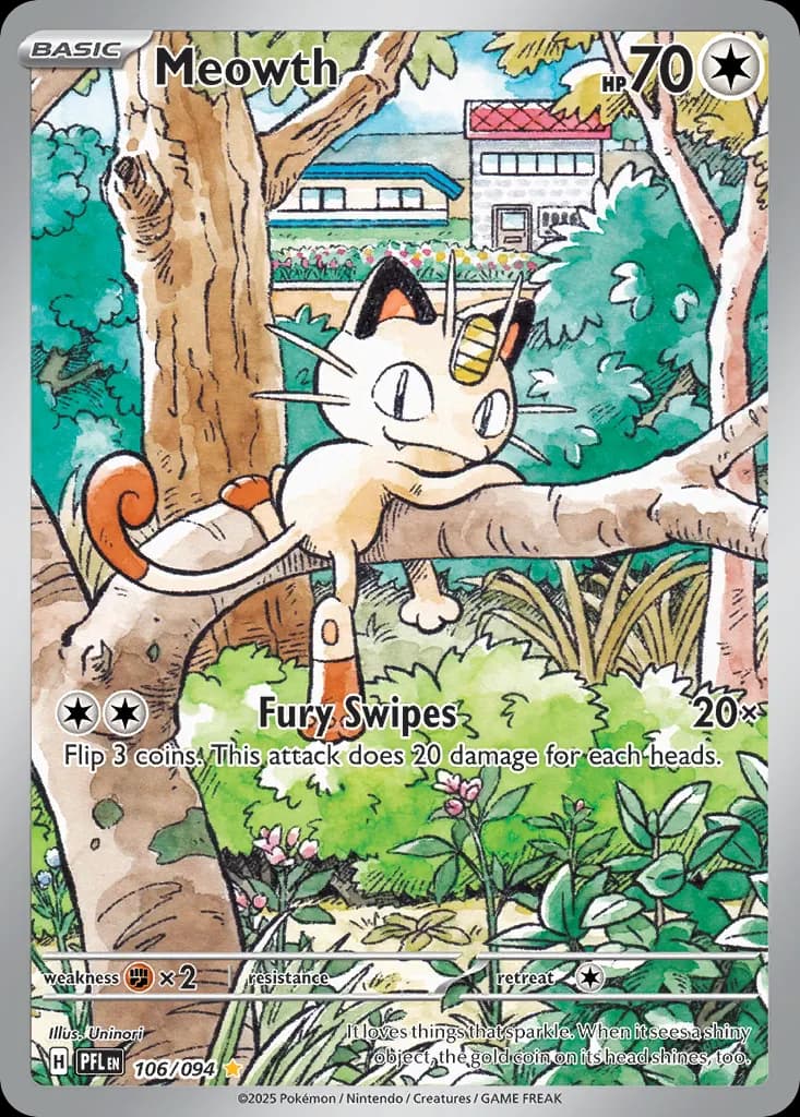 Meowth — Phantasmal Flames 106 Pokémon card
