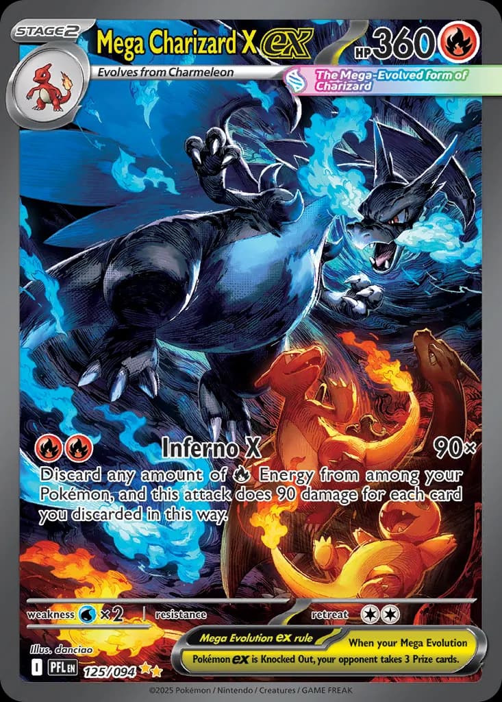 Mega Charizard X ex — official card artwork (representative)