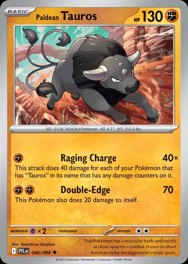 Paldean Tauros — Phantasmal Flames 48 Pokémon card