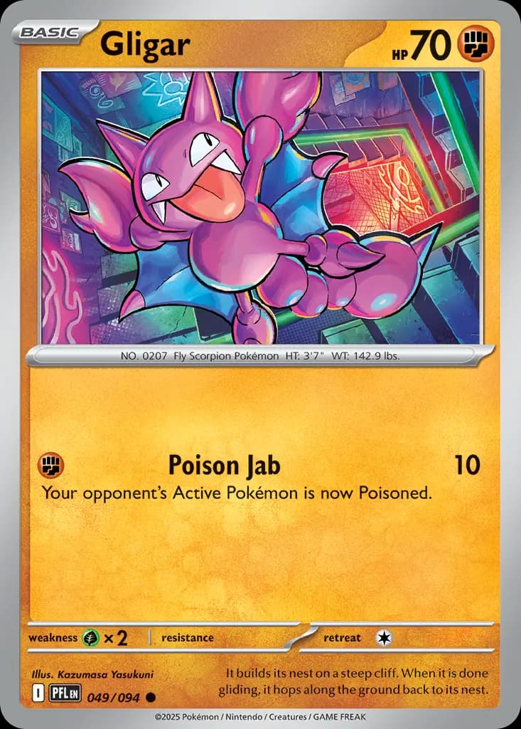 Gligar — Phantasmal Flames 49 Pokémon card