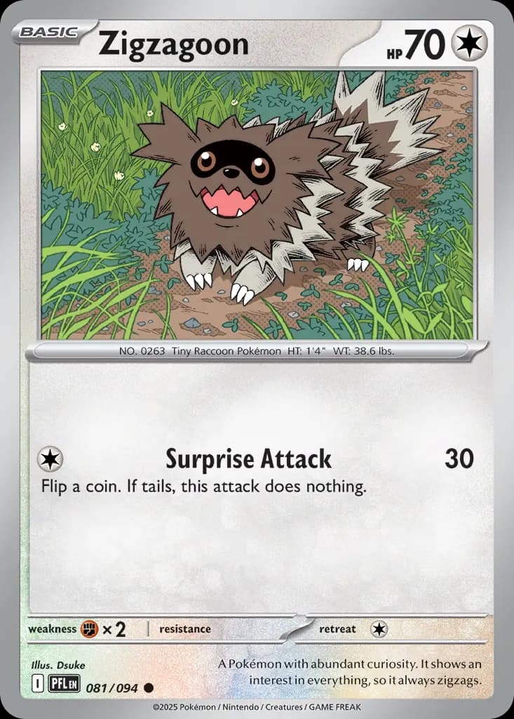 Zigzagoon — Phantasmal Flames 81 Pokémon card