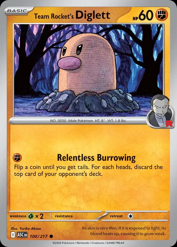 Team Rocket's Diglett — Ascended Heroes 100 Pokémon card