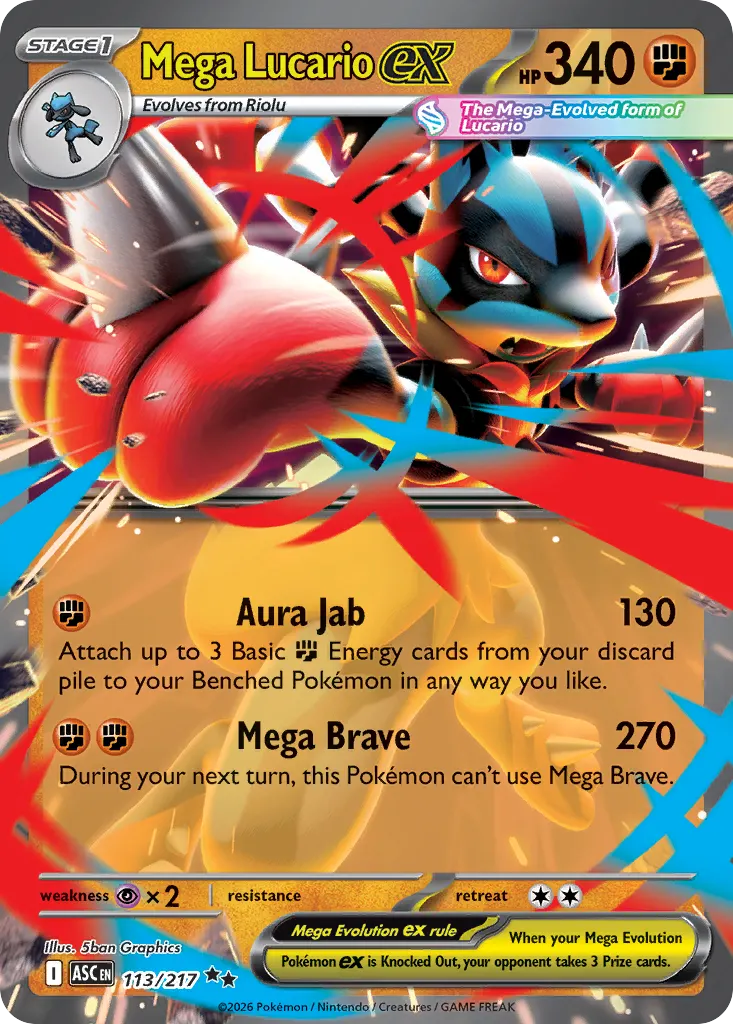 Mega Lucario ex — Ascended Heroes 113 Pokémon card
