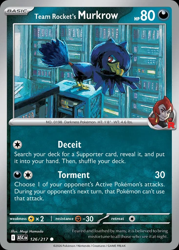 Team Rocket's Murkrow — Ascended Heroes 126 Pokémon card