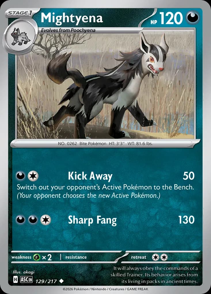 Mightyena — Ascended Heroes 129 Pokémon card