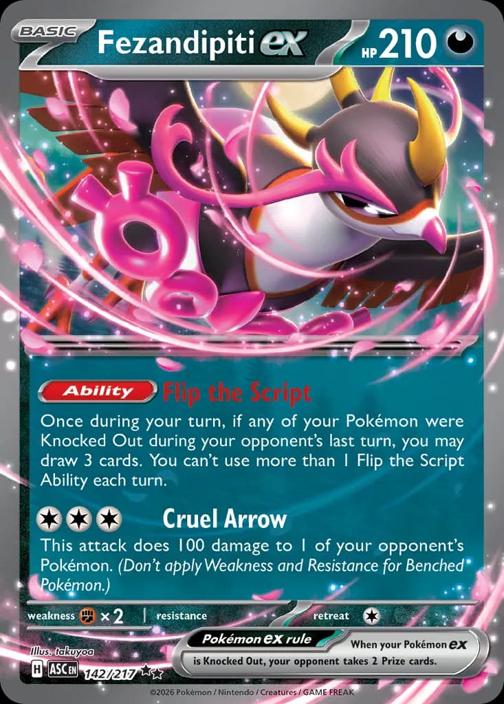 Fezandipiti ex — Ascended Heroes 142 Pokémon card