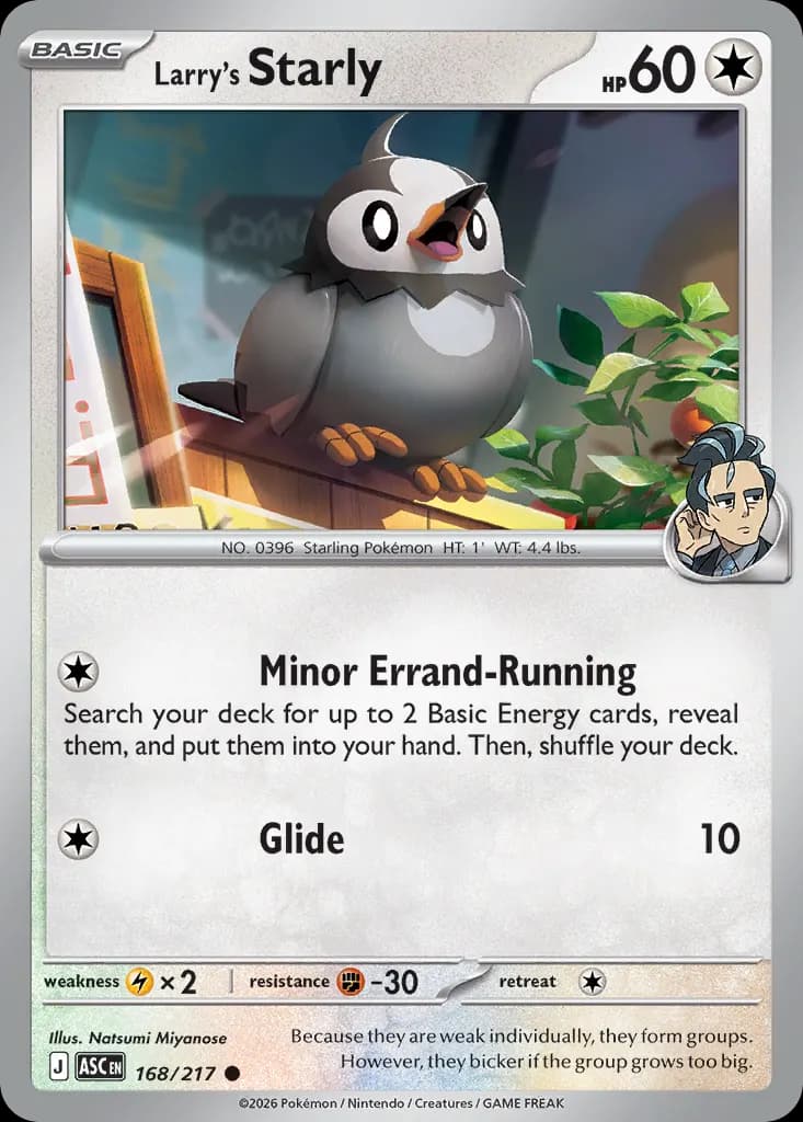 Larry's Starly — Ascended Heroes 168 Pokémon card