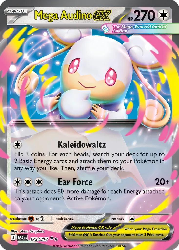 Mega Audino ex — Ascended Heroes 172 Pokémon card