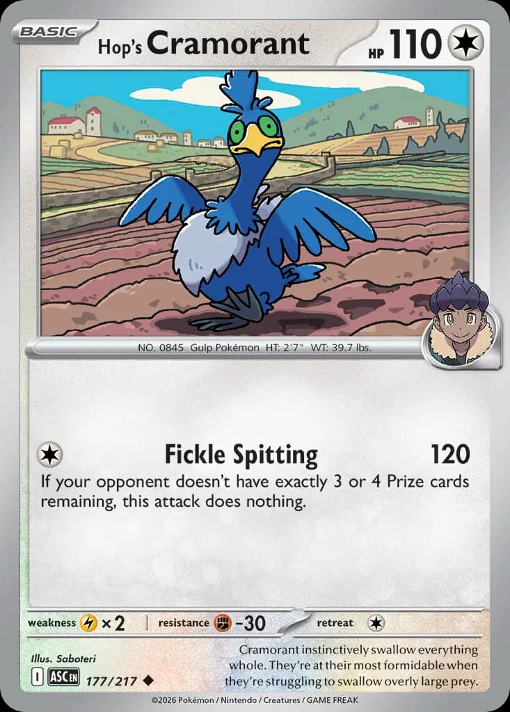 Hop's Cramorant — Ascended Heroes 177 Pokémon card