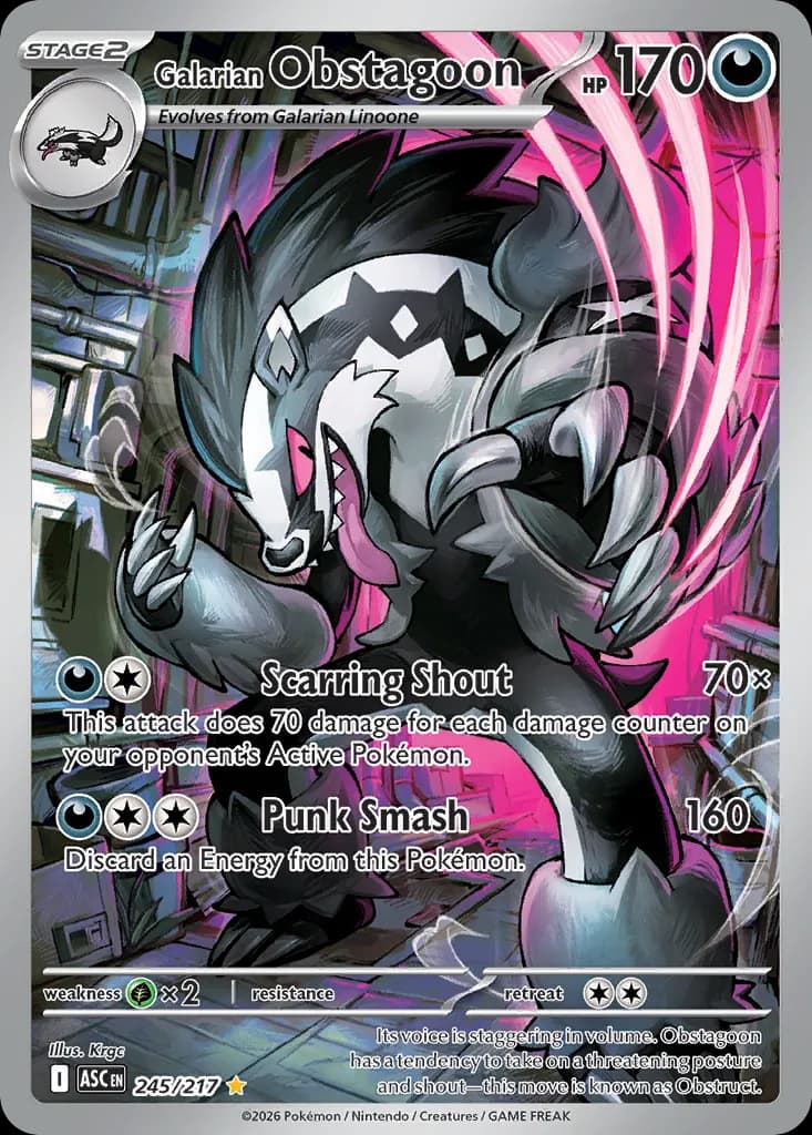 Galarian Obstagoon — Ascended Heroes 245 Pokémon card