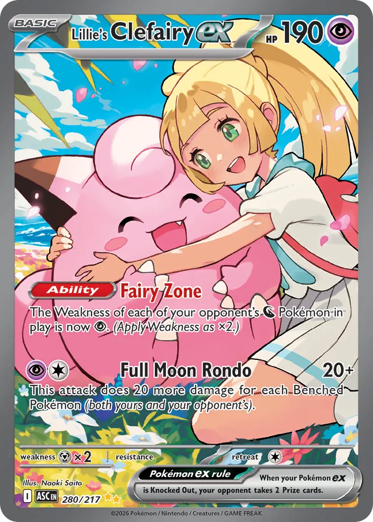 Lillie's Clefairy ex — Ascended Heroes 280 Pokémon card