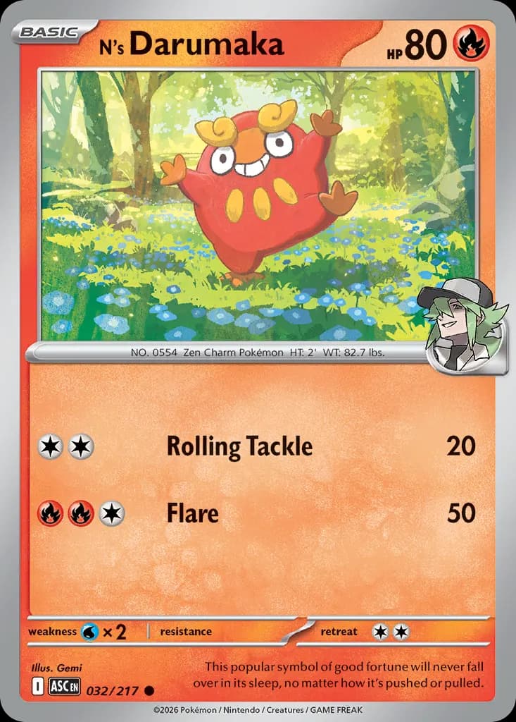 N's Darumaka — Ascended Heroes 32 Pokémon card